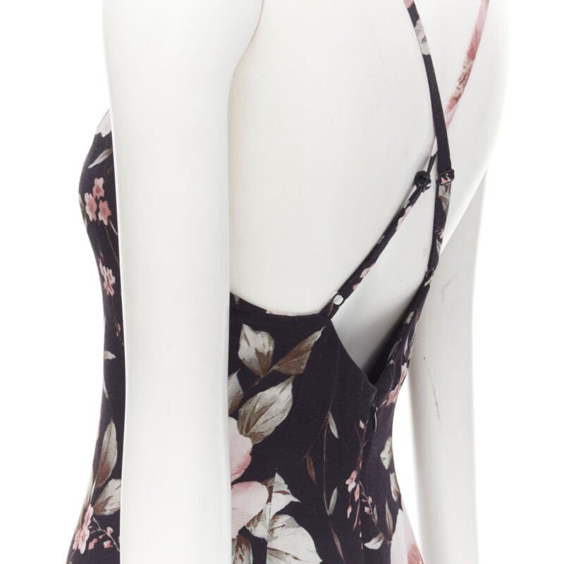 Alice + Olivia ALICE OLIVIA black pink rose floral print viscose midi slip dress US4 S Size S / US 4 / IT 40 - 7 Thumbnail