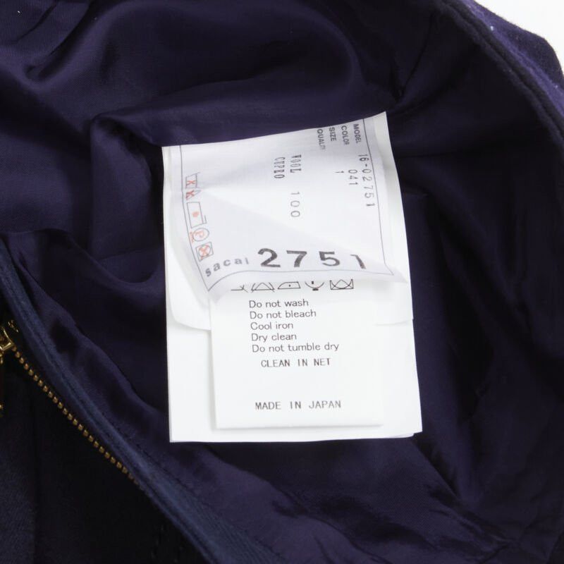 Sacai SACAI 2016 navy wool gold grommet stud trim wide leg culotte pants JP2 M Size 28" / US 6 / IT 42 - 9 Thumbnail