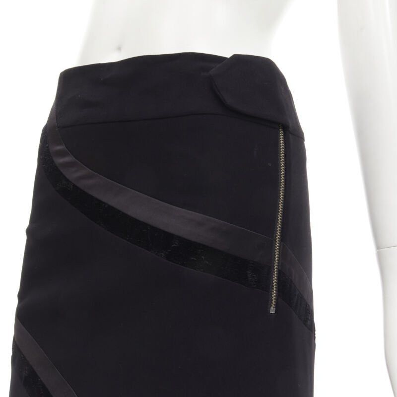 Other RHIE black velvet spiral trim flared midi skirt US4 S Size 27" / US 4 / IT 40 - 2 Thumbnail