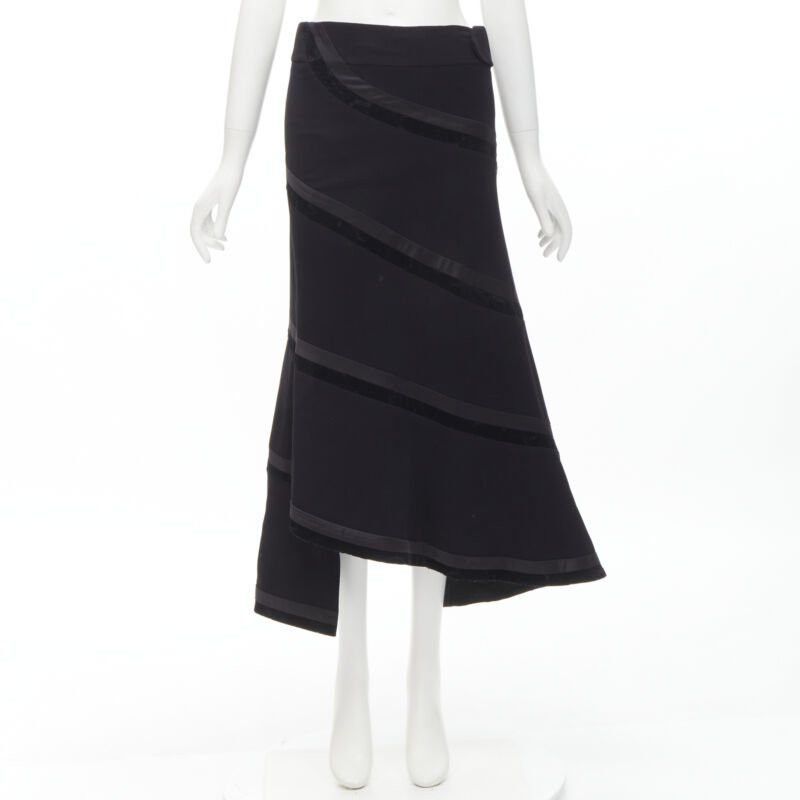 Other RHIE black velvet spiral trim flared midi skirt US4 S Size 27" / US 4 / IT 40 - 10 Thumbnail