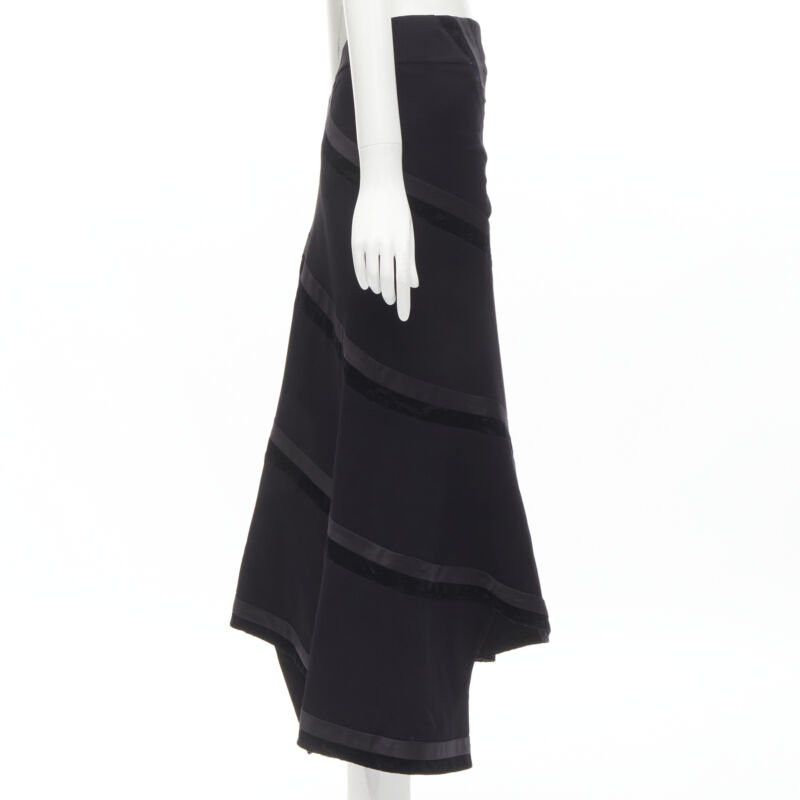 Other RHIE black velvet spiral trim flared midi skirt US4 S Size 27" / US 4 / IT 40 - 4 Thumbnail