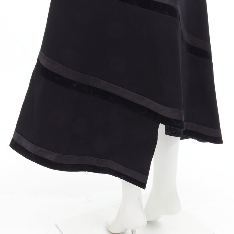 Other RHIE black velvet spiral trim flared midi skirt US4 S Size 27" / US 4 / IT 40 - 8 Thumbnail