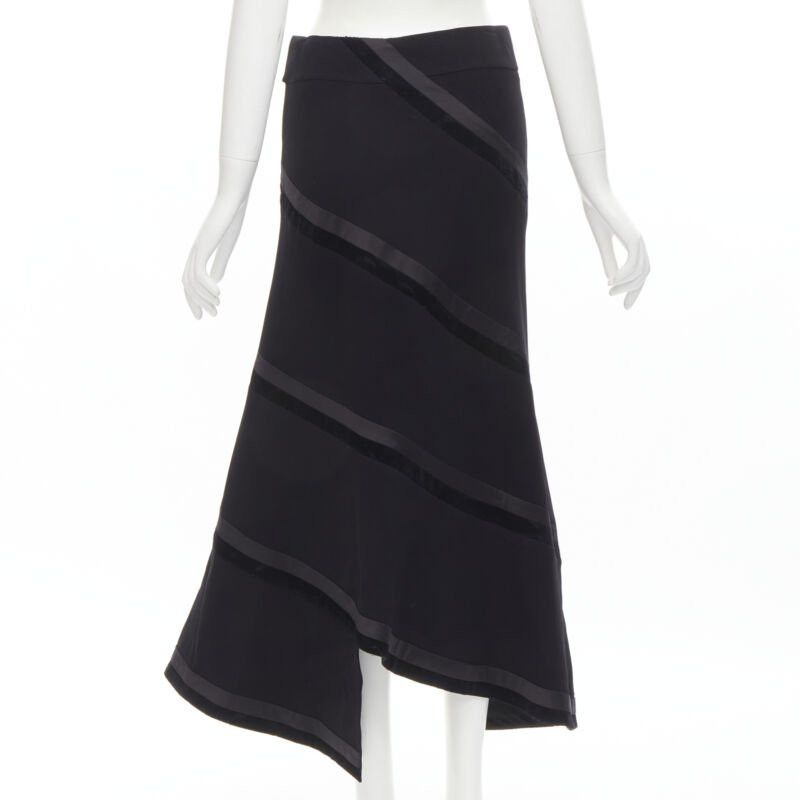 Other RHIE black velvet spiral trim flared midi skirt US4 S Size 27" / US 4 / IT 40 - 5 Thumbnail