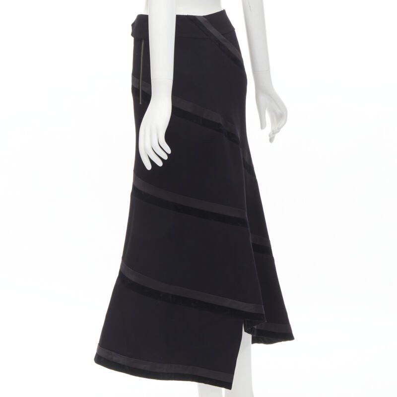 Other RHIE black velvet spiral trim flared midi skirt US4 S Size 27" / US 4 / IT 40 - 6 Thumbnail