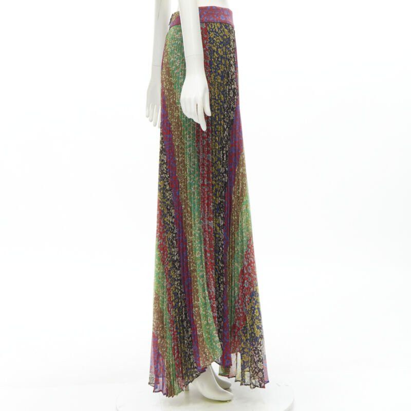Alice + Olivia new ALICE OLIVIA Jasmine Stripe multi paisley pleated long skirt US6 M Size 28" / US 6 / IT 42 - 4 Thumbnail