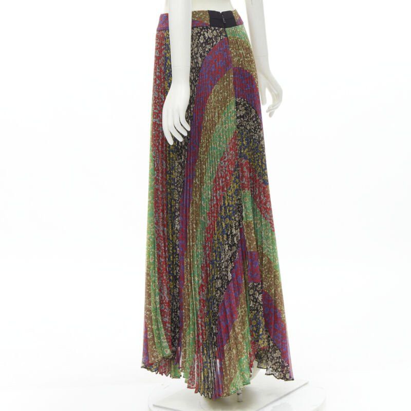 Alice + Olivia new ALICE OLIVIA Jasmine Stripe multi paisley pleated long skirt US6 M Size 28" / US 6 / IT 42 - 6 Thumbnail