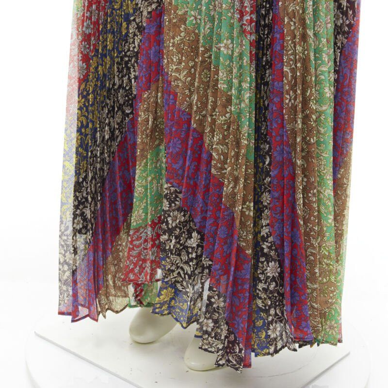 Alice + Olivia new ALICE OLIVIA Jasmine Stripe multi paisley pleated long skirt US6 M Size 28" / US 6 / IT 42 - 7 Thumbnail