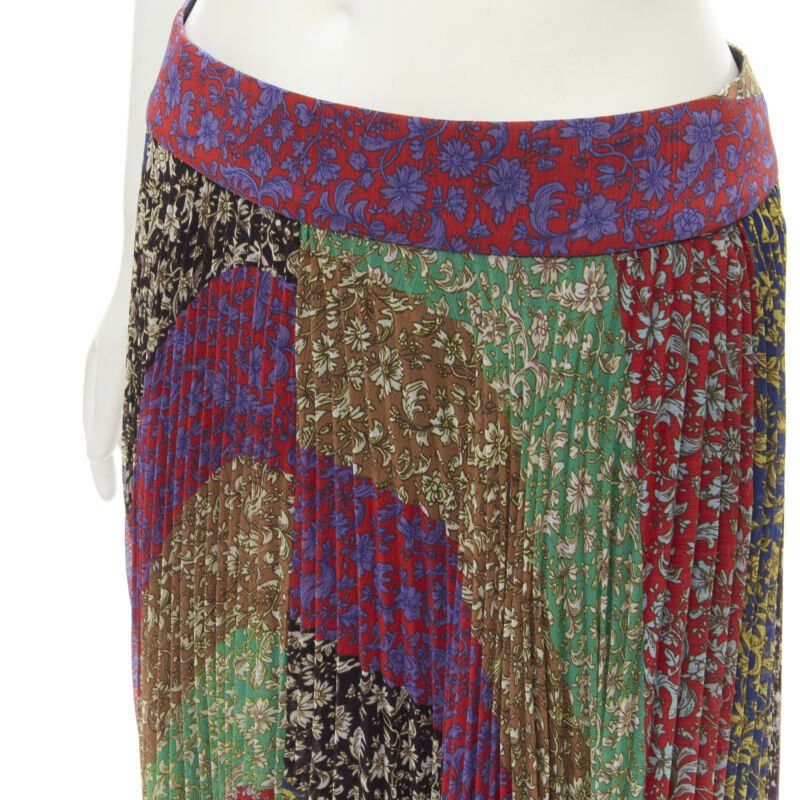 Alice + Olivia new ALICE OLIVIA Jasmine Stripe multi paisley pleated long skirt US6 M Size 28" / US 6 / IT 42 - 2 Thumbnail