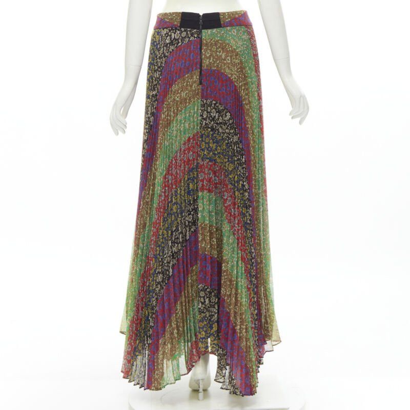 Alice + Olivia new ALICE OLIVIA Jasmine Stripe multi paisley pleated long skirt US6 M Size 28" / US 6 / IT 42 - 5 Thumbnail