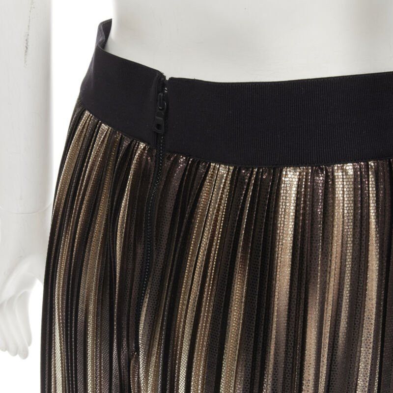 Alice + Olivia ALICE OLIVIA metallic gold pleated plisse midi skirt US8 M Size 30" / US 8 / IT 44 - 7 Thumbnail