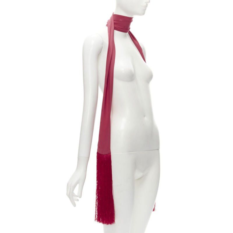Fendi FENDI 100% silk FF monogram jacquard fringe extra long scarf Size ONE SIZE - 3 Thumbnail