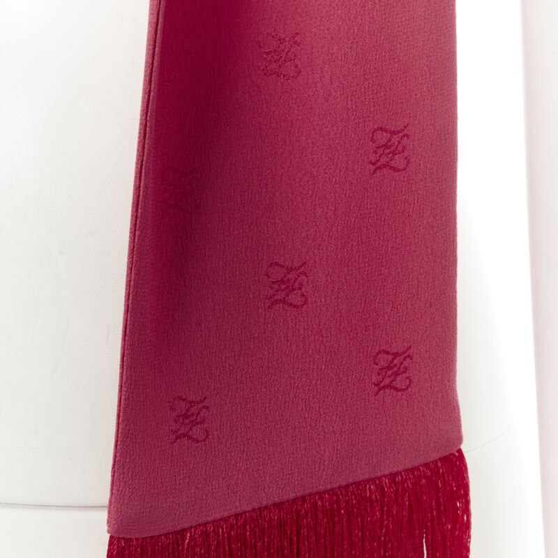 Fendi FENDI 100% silk FF monogram jacquard fringe extra long scarf Size ONE SIZE - 2 Thumbnail