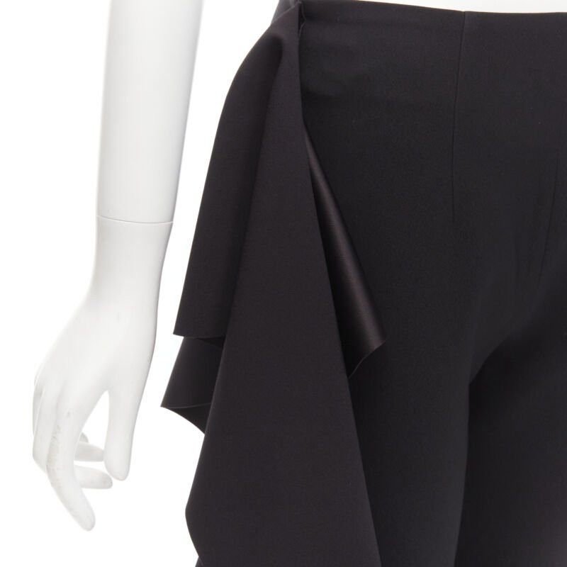 Solace London SOLACE black cascade ruffle draped flared trousers pants UK10 US6 M Size 28" / US 6 / IT 42 - 6 Thumbnail