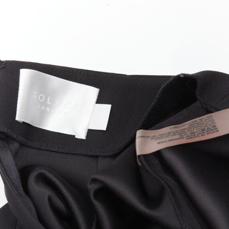 Solace London SOLACE black cascade ruffle draped flared trousers pants UK10 US6 M Size 28" / US 6 / IT 42 - 9 Thumbnail
