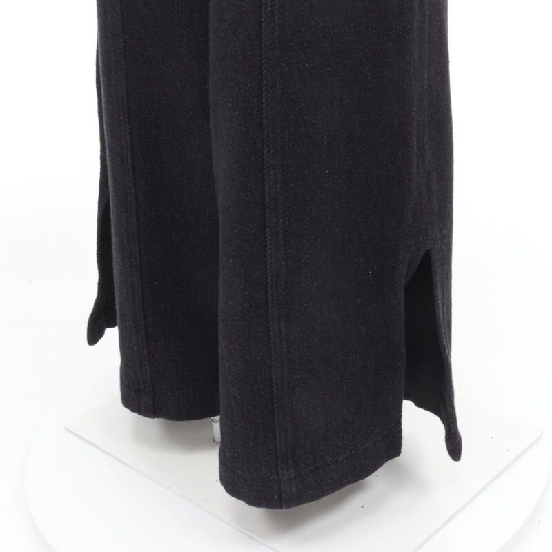 Chanel CHANEL Runway cotton black CC chain buckle belt wide leg bell bottom pants FR38 M Size 28" / US 6 / IT 42 - 8 Thumbnail