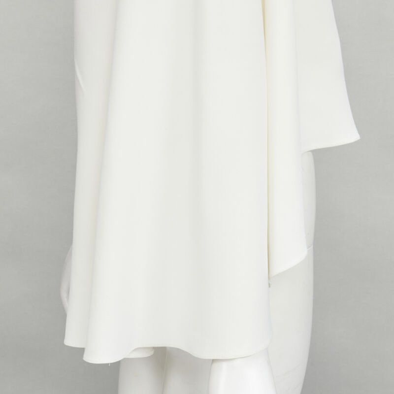 Roland Mouret ROLAND MOURET white viscose crepe draped one shoulder cascade top UK10 M Size M / US 6-8 / IT 42-44 - 7 Thumbnail