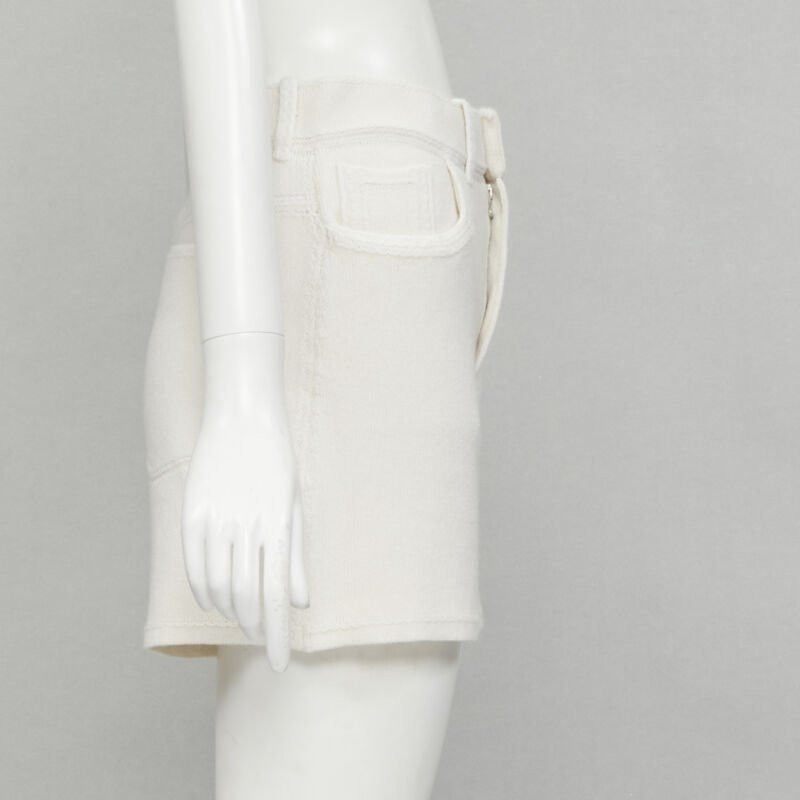 Barrie new BARRIE Denim Suit cashmere cotton knit ivory shorts M Size 28" / US 6 / IT 42 - 4 Thumbnail