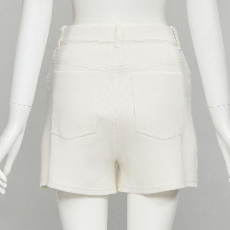Barrie new BARRIE Denim Suit cashmere cotton knit ivory shorts M Size 28" / US 6 / IT 42 - 5 Thumbnail