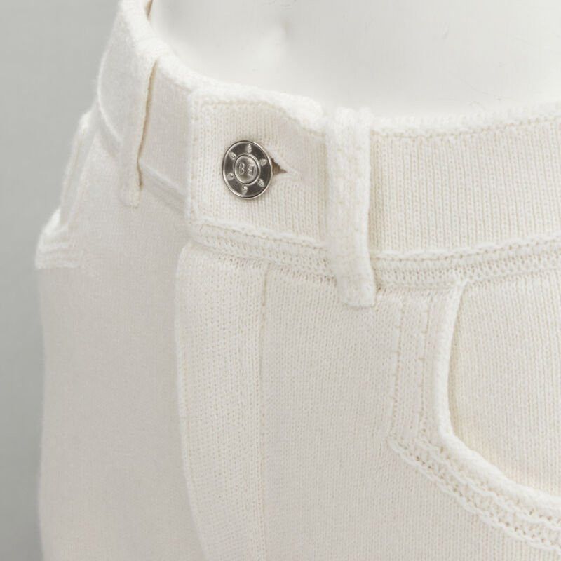 Barrie new BARRIE Denim Suit cashmere cotton knit ivory shorts M Size 28" / US 6 / IT 42 - 2 Thumbnail