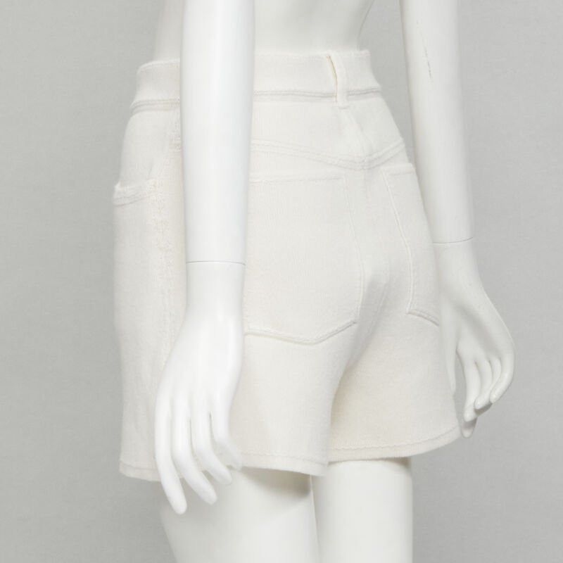 Barrie new BARRIE Denim Suit cashmere cotton knit ivory shorts M Size 28" / US 6 / IT 42 - 6 Thumbnail