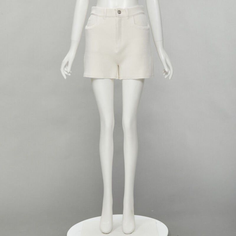 Barrie new BARRIE Denim Suit cashmere cotton knit ivory shorts M Size 28" / US 6 / IT 42 - 11 Thumbnail