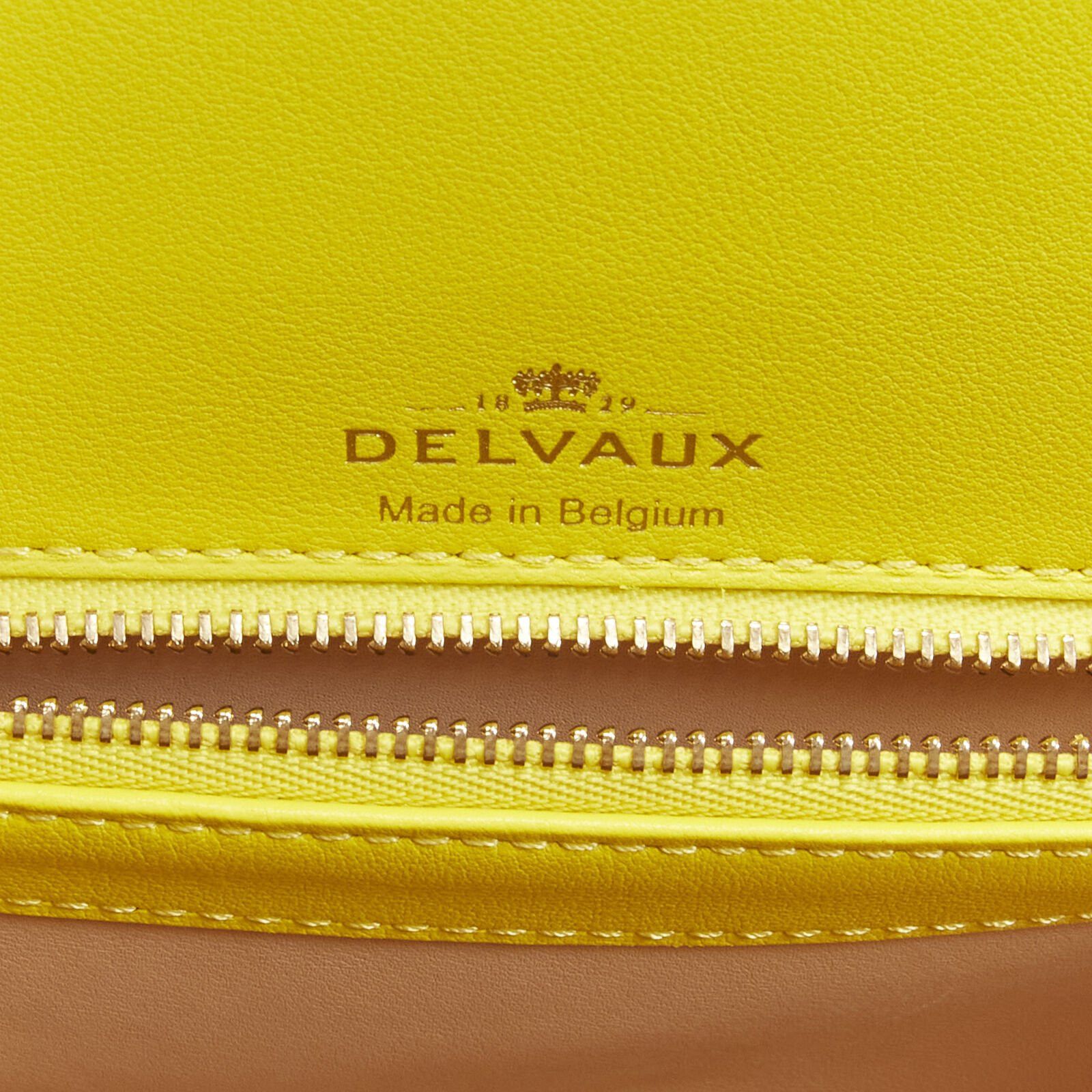 Delvaux rare DELVAUX Brilliant E/W PM Sunshine Citron yellow croc crossbody satchel bag Size ONE SIZE - 11 Thumbnail