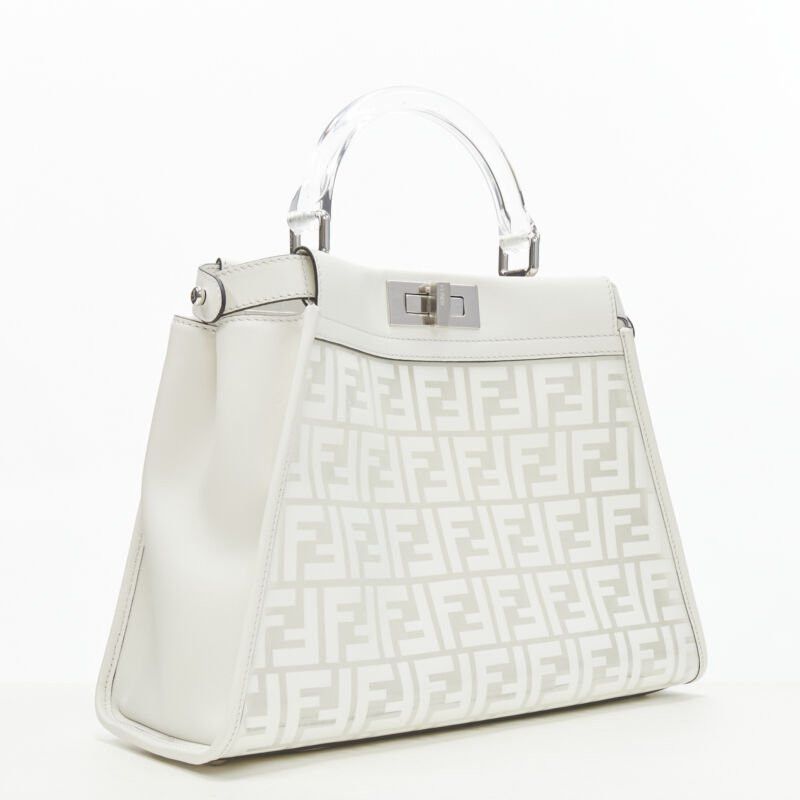 Fendi rare FENDI 2019 Limited Peekaboo FF Zucca clear PVC monogram perspex handle bag Size ONE SIZE - 3 Thumbnail