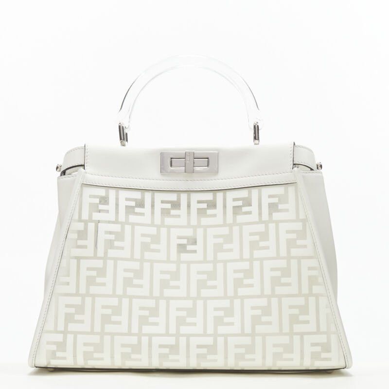 Fendi rare FENDI 2019 Limited Peekaboo FF Zucca clear PVC monogram perspex handle bag Size ONE SIZE - 5 Thumbnail