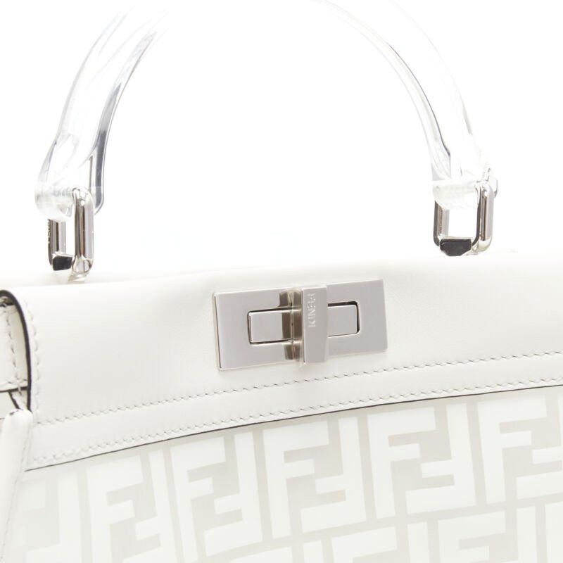 Fendi rare FENDI 2019 Limited Peekaboo FF Zucca clear PVC monogram perspex handle bag Size ONE SIZE - 7 Thumbnail