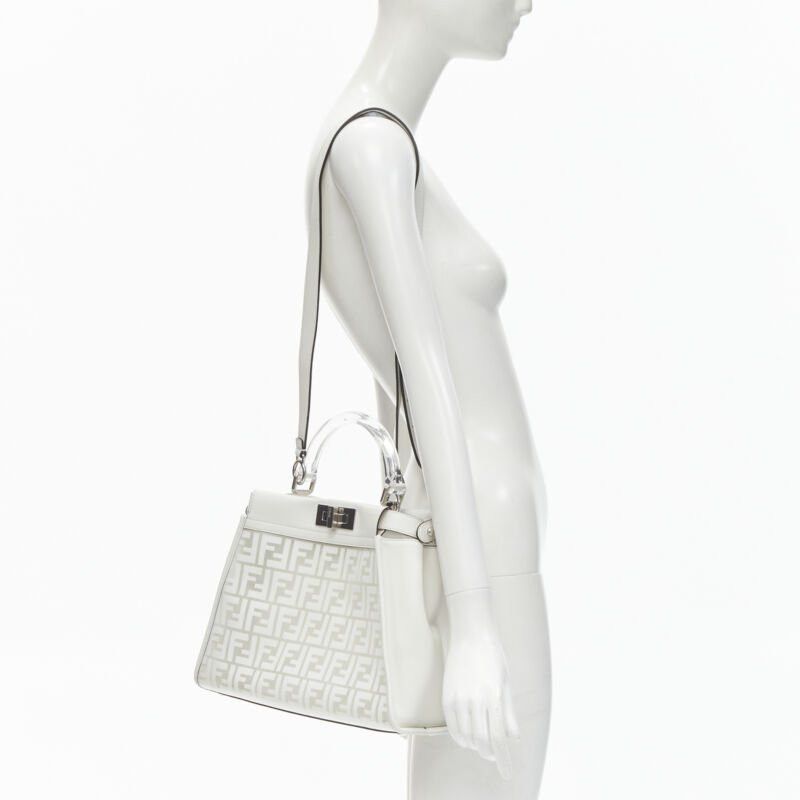 Fendi rare FENDI 2019 Limited Peekaboo FF Zucca clear PVC monogram perspex handle bag Size ONE SIZE - 2 Thumbnail