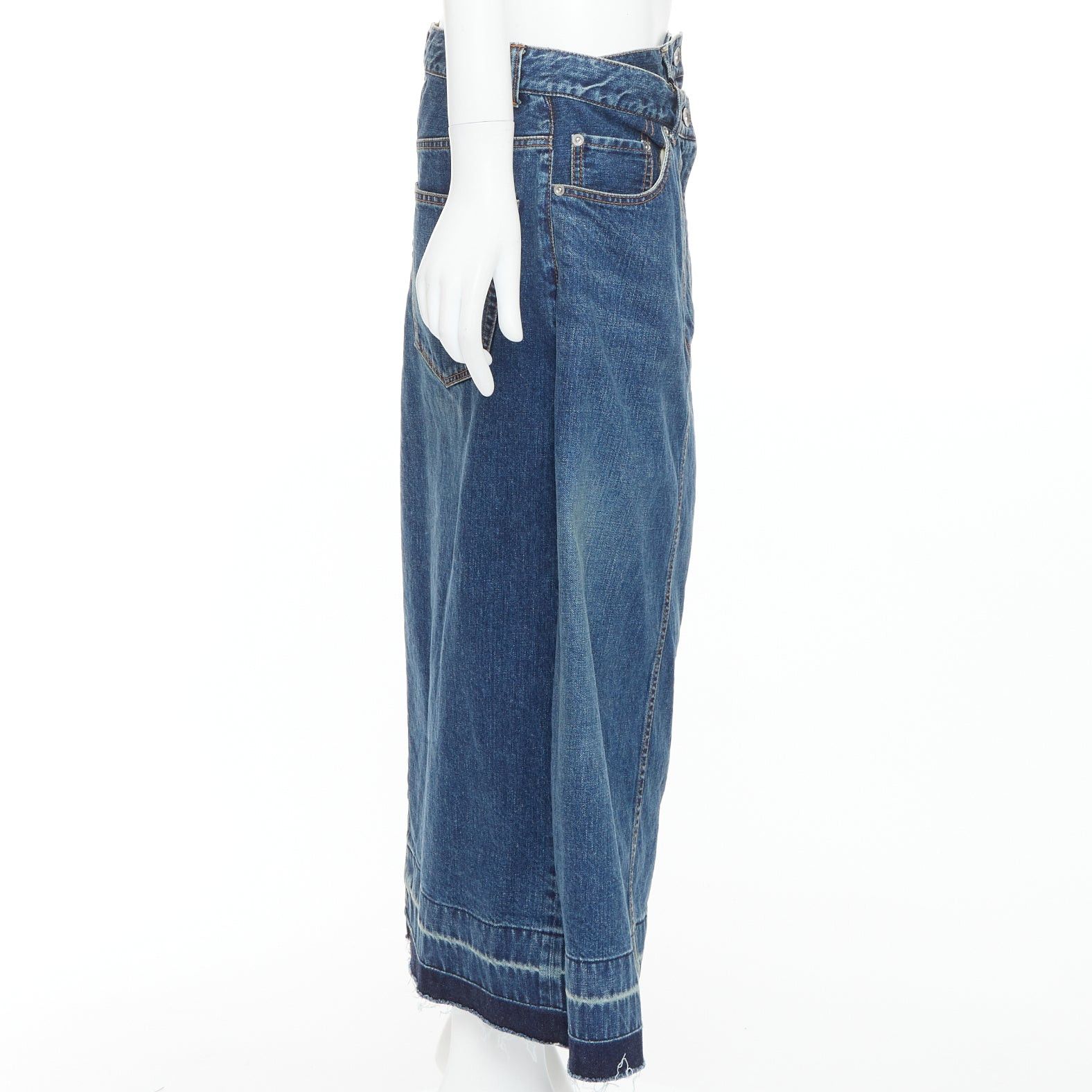 Sacai SACAI 2022 blue denim deconstructed overlapping layered skirt JP4 XL Size 32" / US 10 / IT 46 - 4 Thumbnail