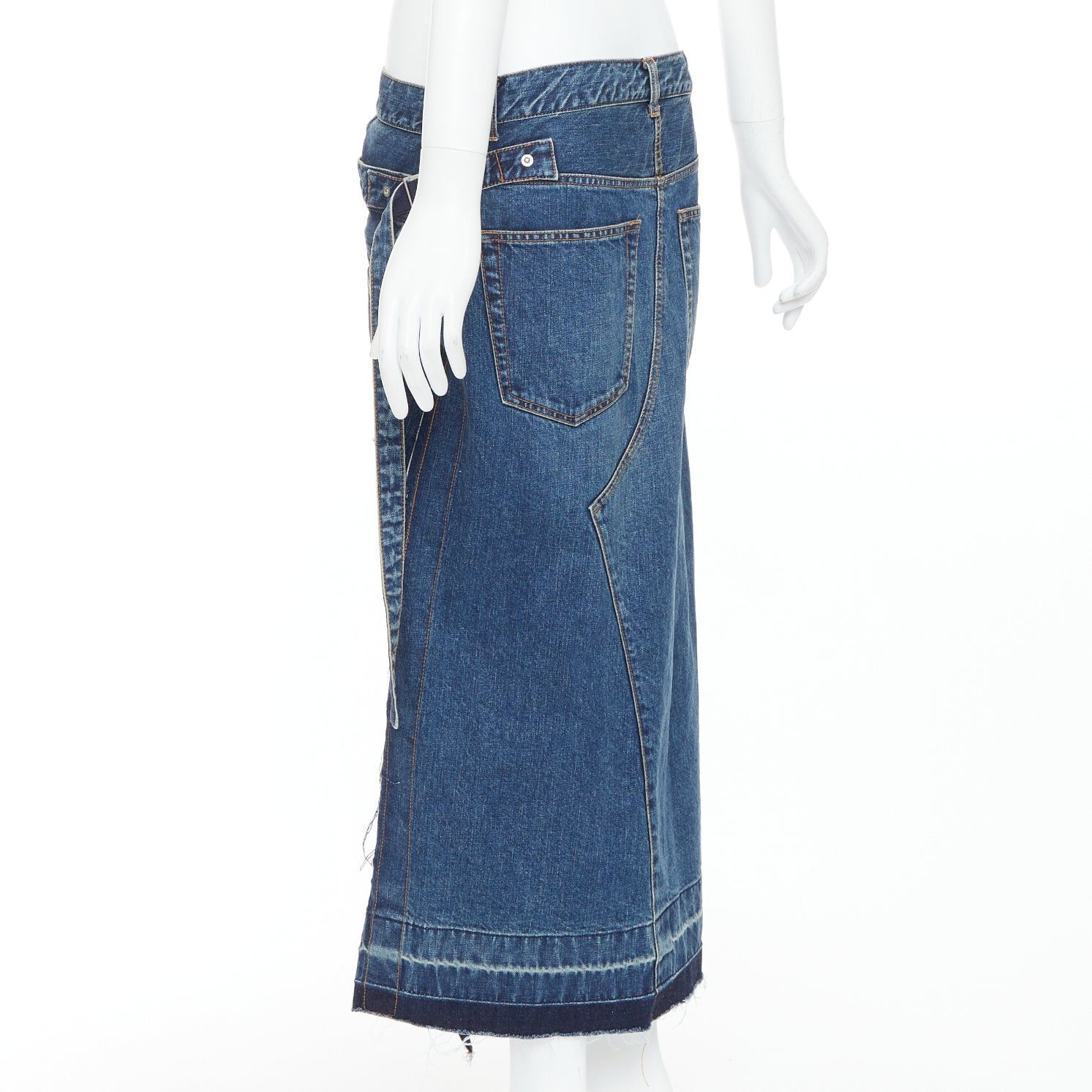 Sacai SACAI 2022 blue denim deconstructed overlapping layered skirt JP4 XL Size 32" / US 10 / IT 46 - 6 Thumbnail