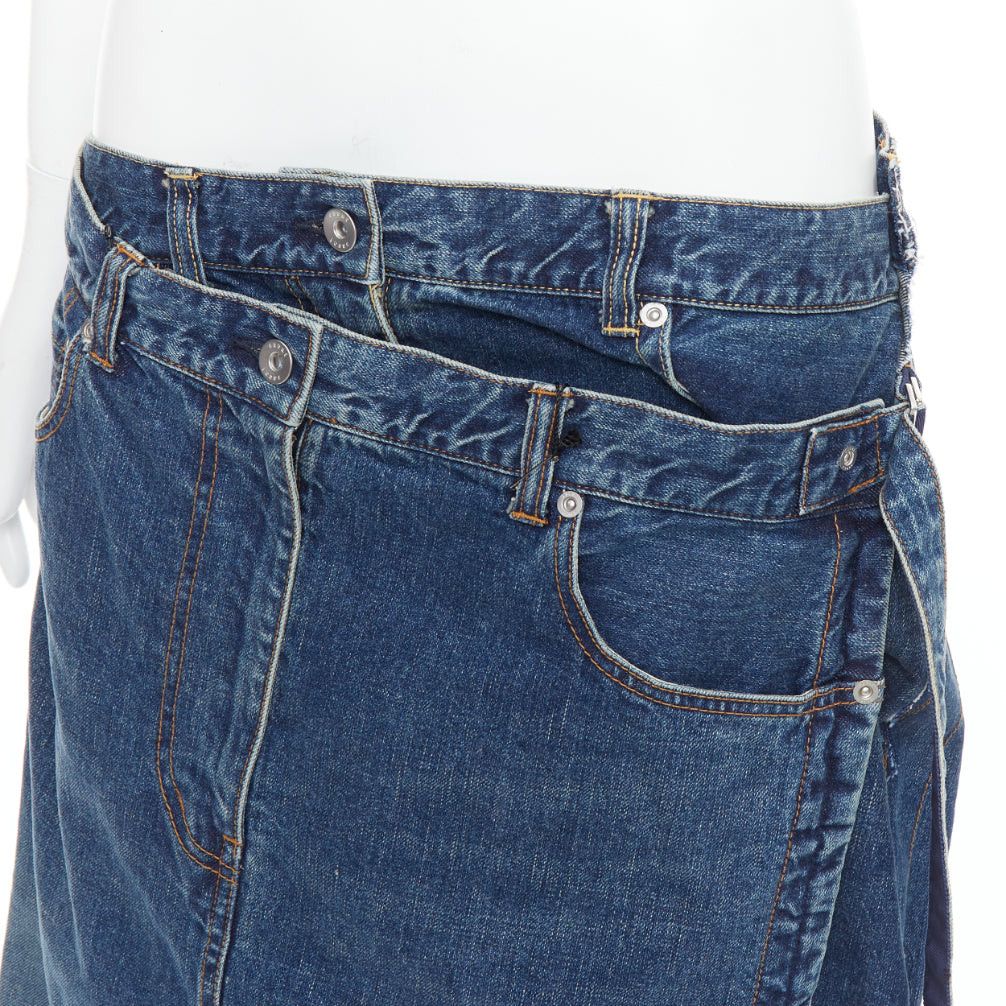 Sacai SACAI 2022 blue denim deconstructed overlapping layered skirt JP4 XL Size 32" / US 10 / IT 46 - 7 Thumbnail