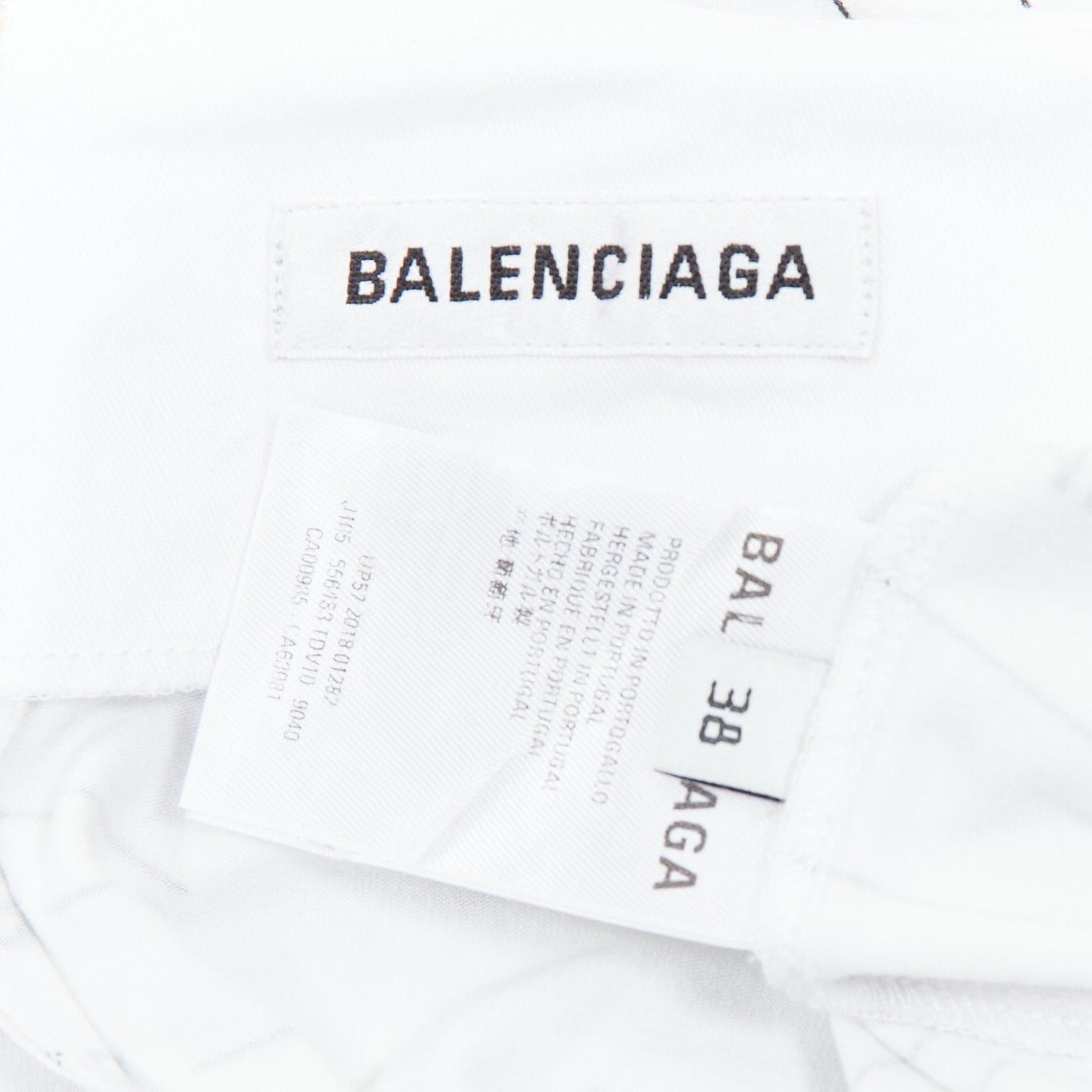 Balenciaga BALENCIAGA Demna 2018 white black logo print asymmetric midi skirt FR38 M Size 28" / US 6 / IT 42 - 7 Thumbnail