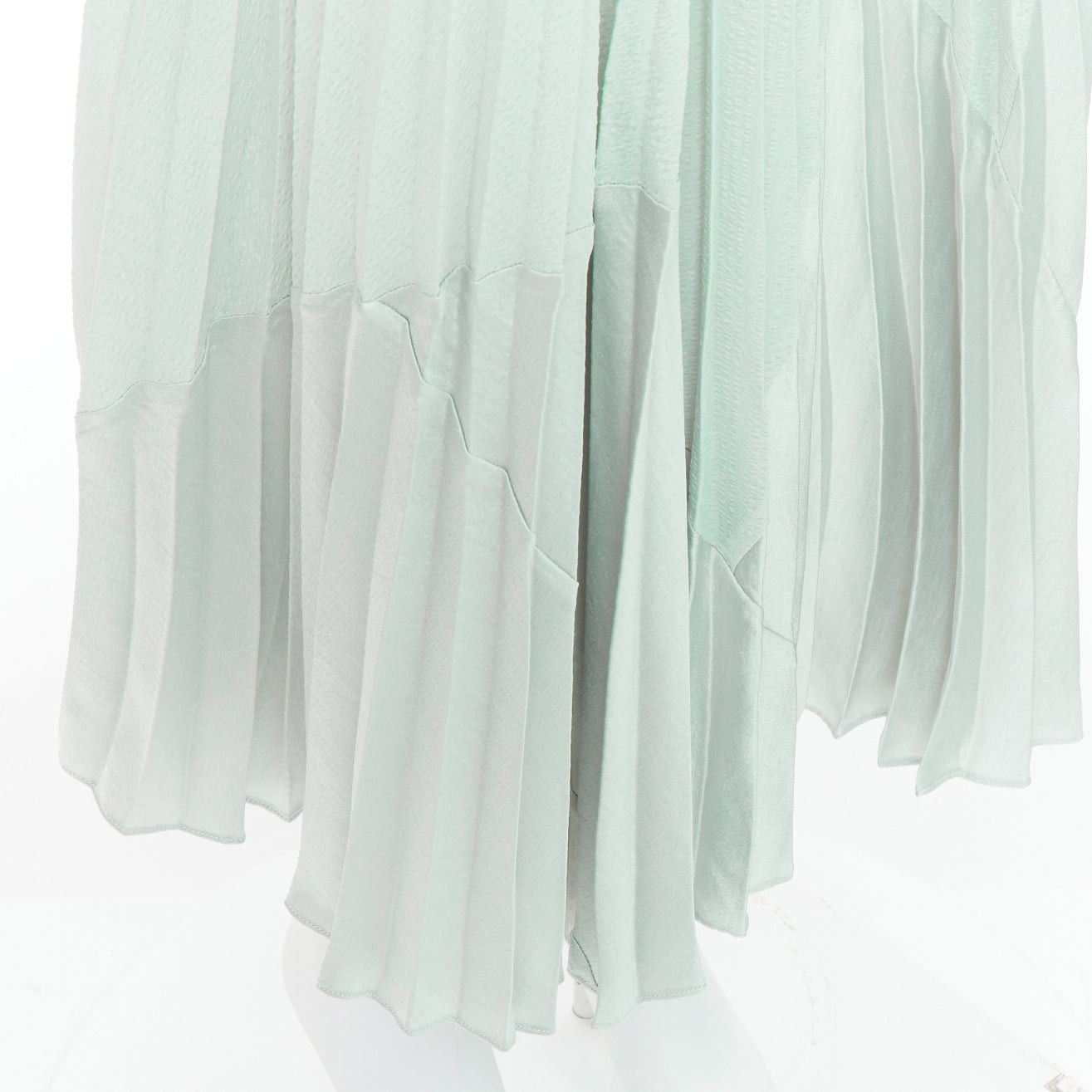 Vince VINCE mint green multi fabric panelled pleated midi skirt US4 S Size 28" / US 6 / IT 42 - 7 Thumbnail
