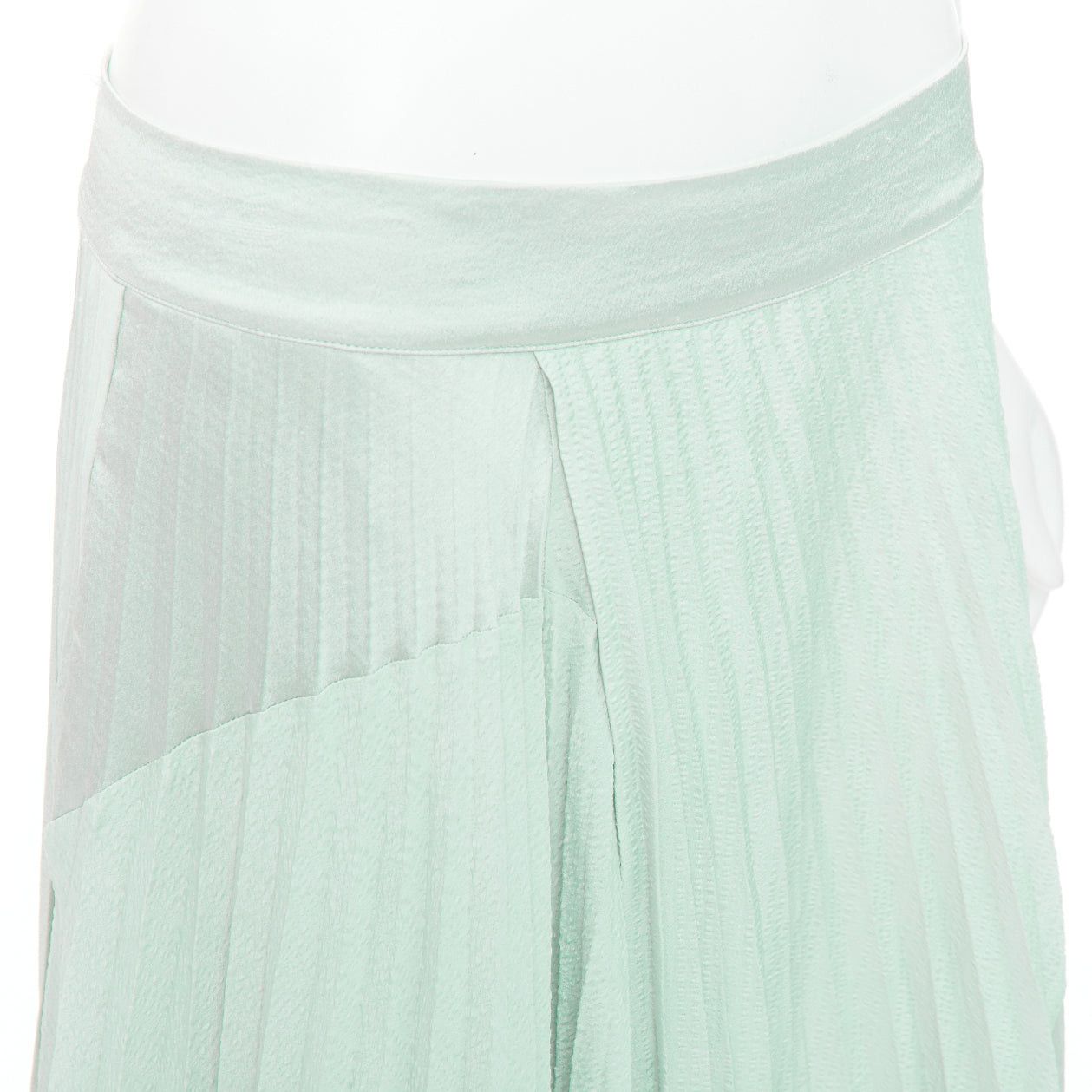 Vince VINCE mint green multi fabric panelled pleated midi skirt US4 S Size 28" / US 6 / IT 42 - 2 Thumbnail