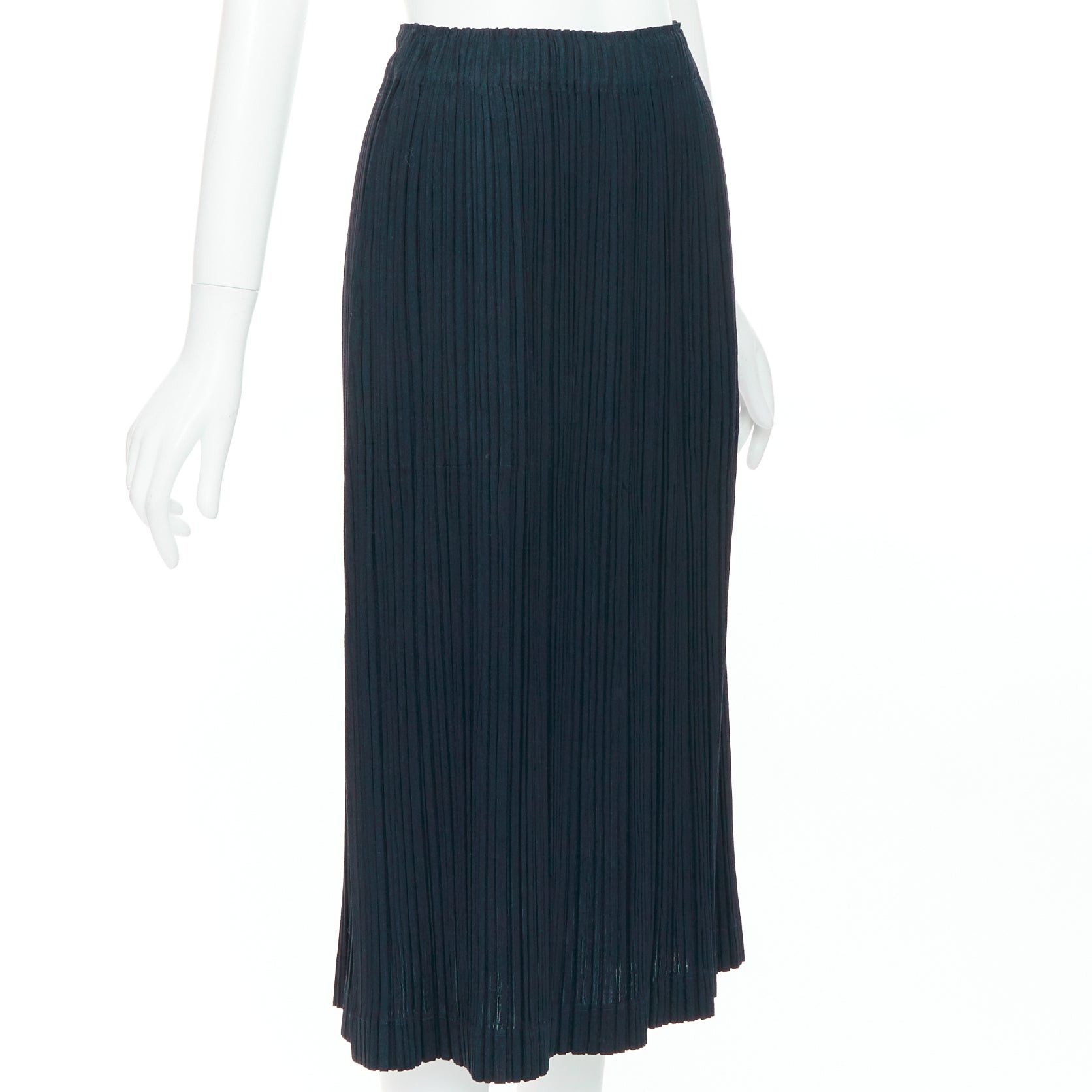 Issey Miyake ISSEY MIYAKE Pleats Please wool blend pleated plisse slit back skirt JP3 L Size 30" / US 8 / IT 44 - 3 Thumbnail