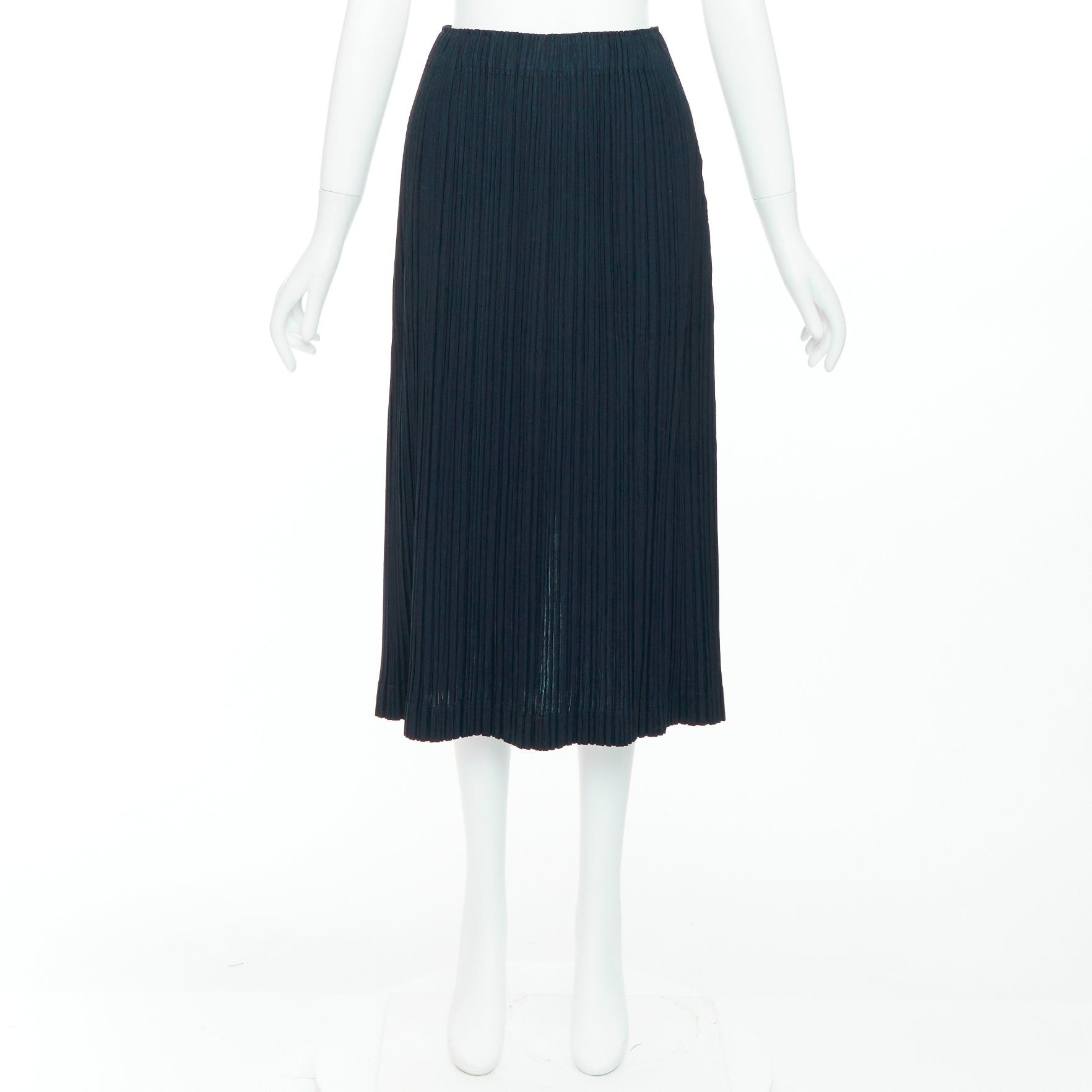 Issey Miyake ISSEY MIYAKE Pleats Please wool blend pleated plisse slit back skirt JP3 L Size 30" / US 8 / IT 44 - 9 Thumbnail