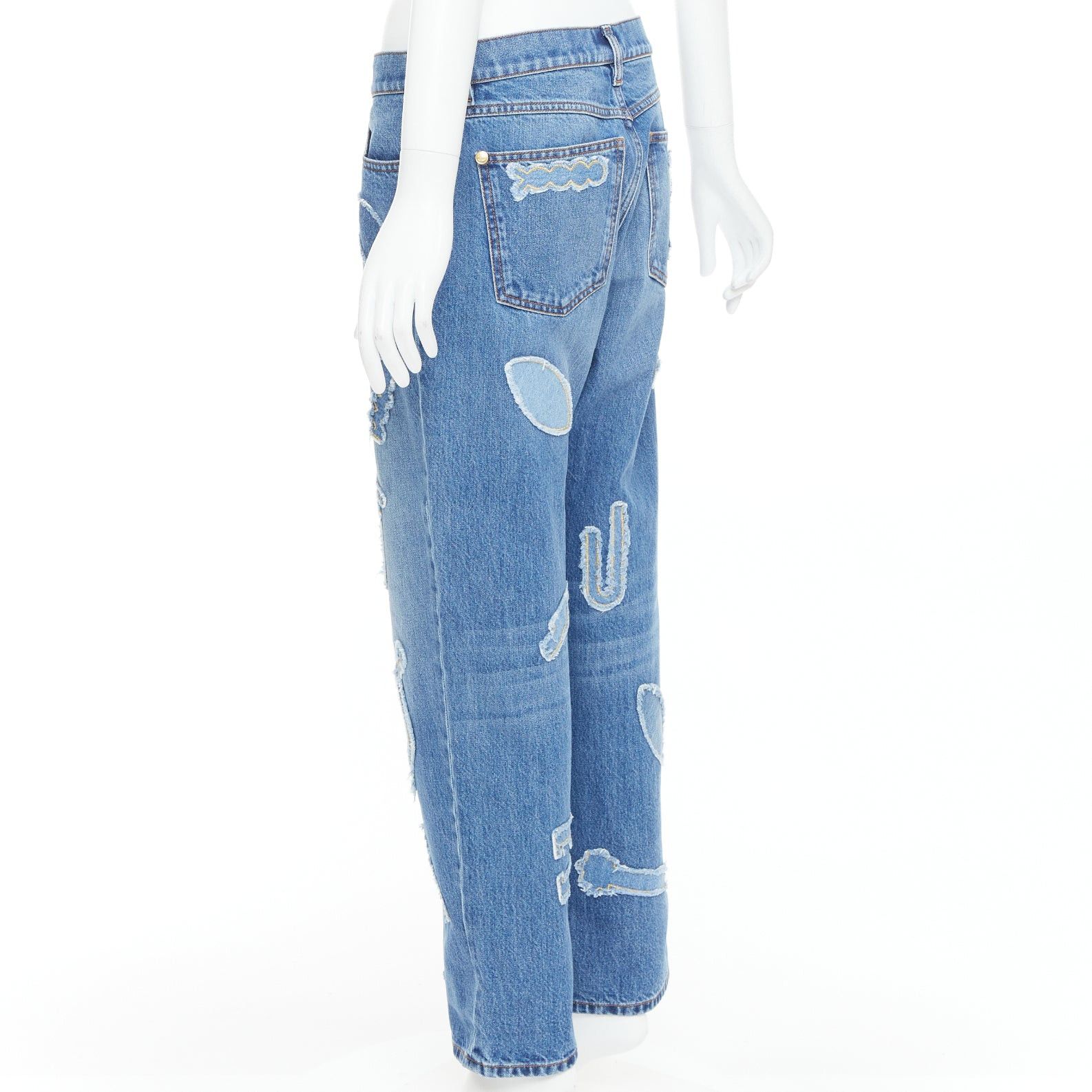 Chanel CHANEL 19A blue cotton hieroglyphics patch straight leg jeans FR40 L Size 30" / US 8 / IT 44 - 6 Thumbnail