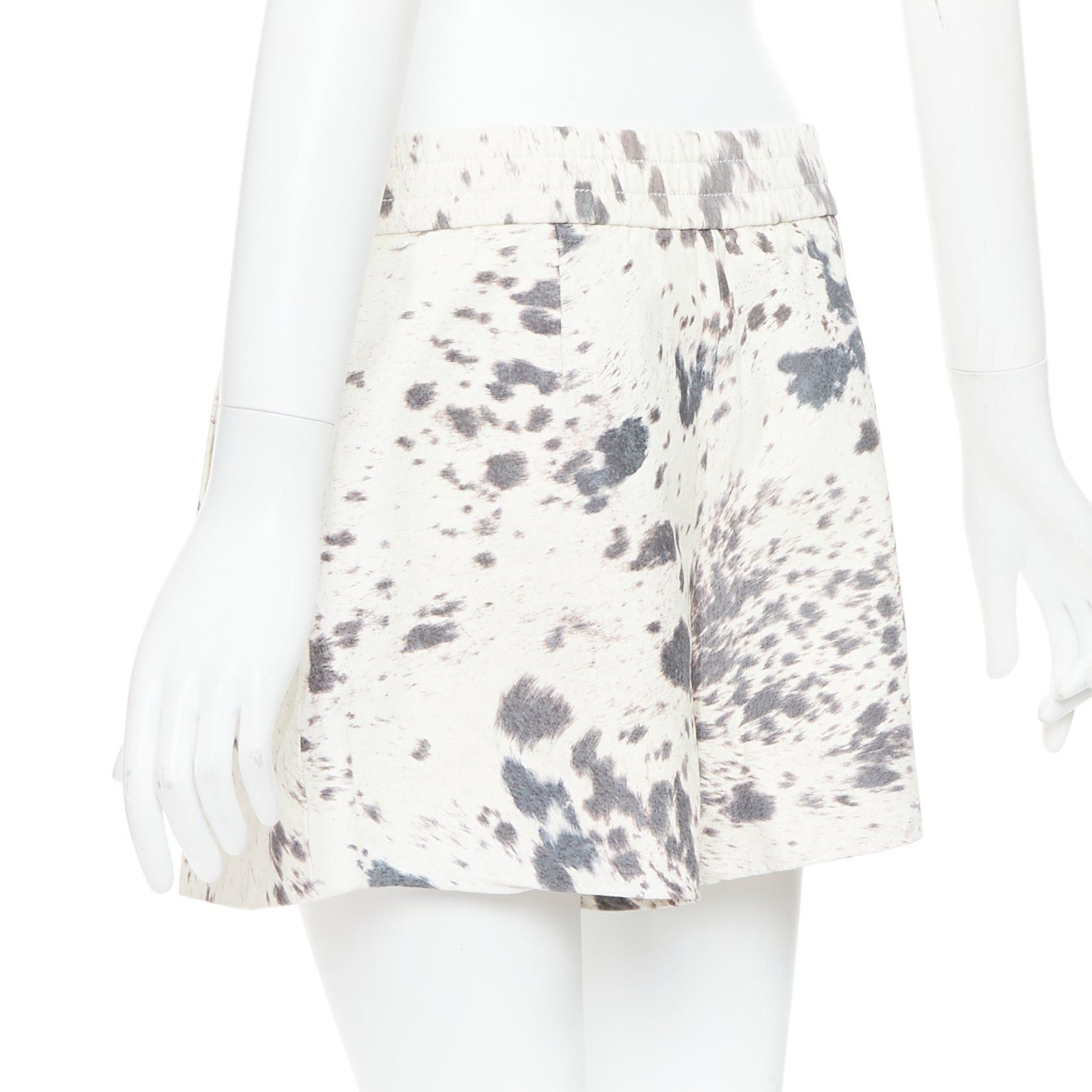 3.1 Phillip Lim 3.1 PHILLIP LIM cream pig leather cow print silk lined shorts US2 S Size 27" / US 4 / IT 40 - 6 Thumbnail