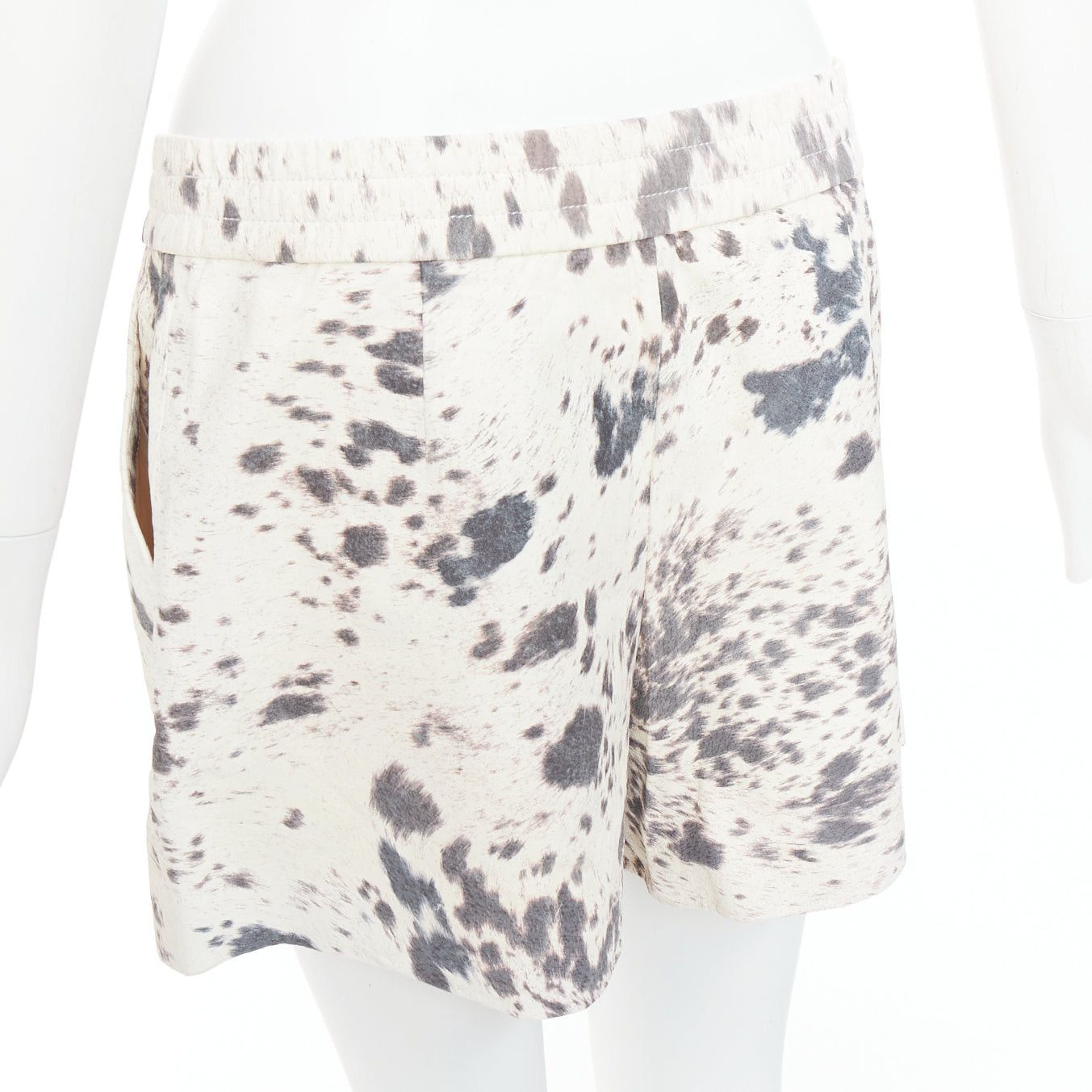 3.1 Phillip Lim 3.1 PHILLIP LIM cream pig leather cow print silk lined shorts US2 S Size 27" / US 4 / IT 40 - 7 Thumbnail
