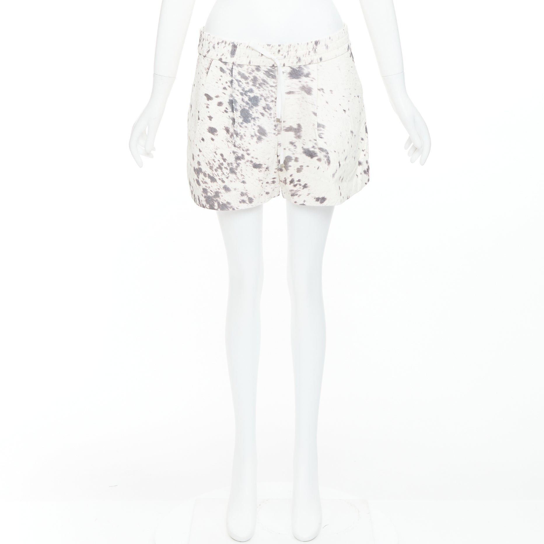 3.1 Phillip Lim 3.1 PHILLIP LIM cream pig leather cow print silk lined shorts US2 S Size 27" / US 4 / IT 40 - 9 Thumbnail
