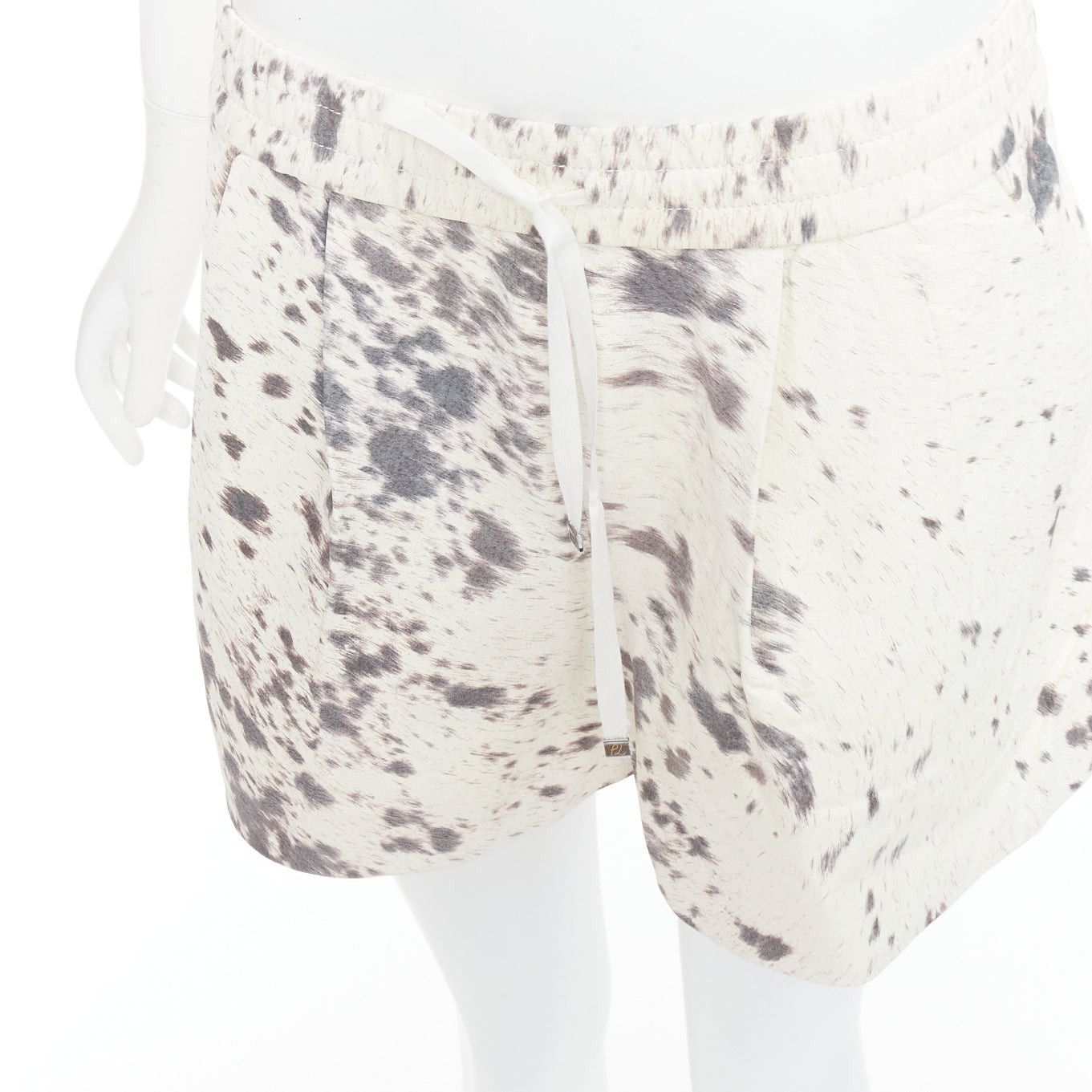 3.1 Phillip Lim 3.1 PHILLIP LIM cream pig leather cow print silk lined shorts US2 S Size 27" / US 4 / IT 40 - 2 Thumbnail