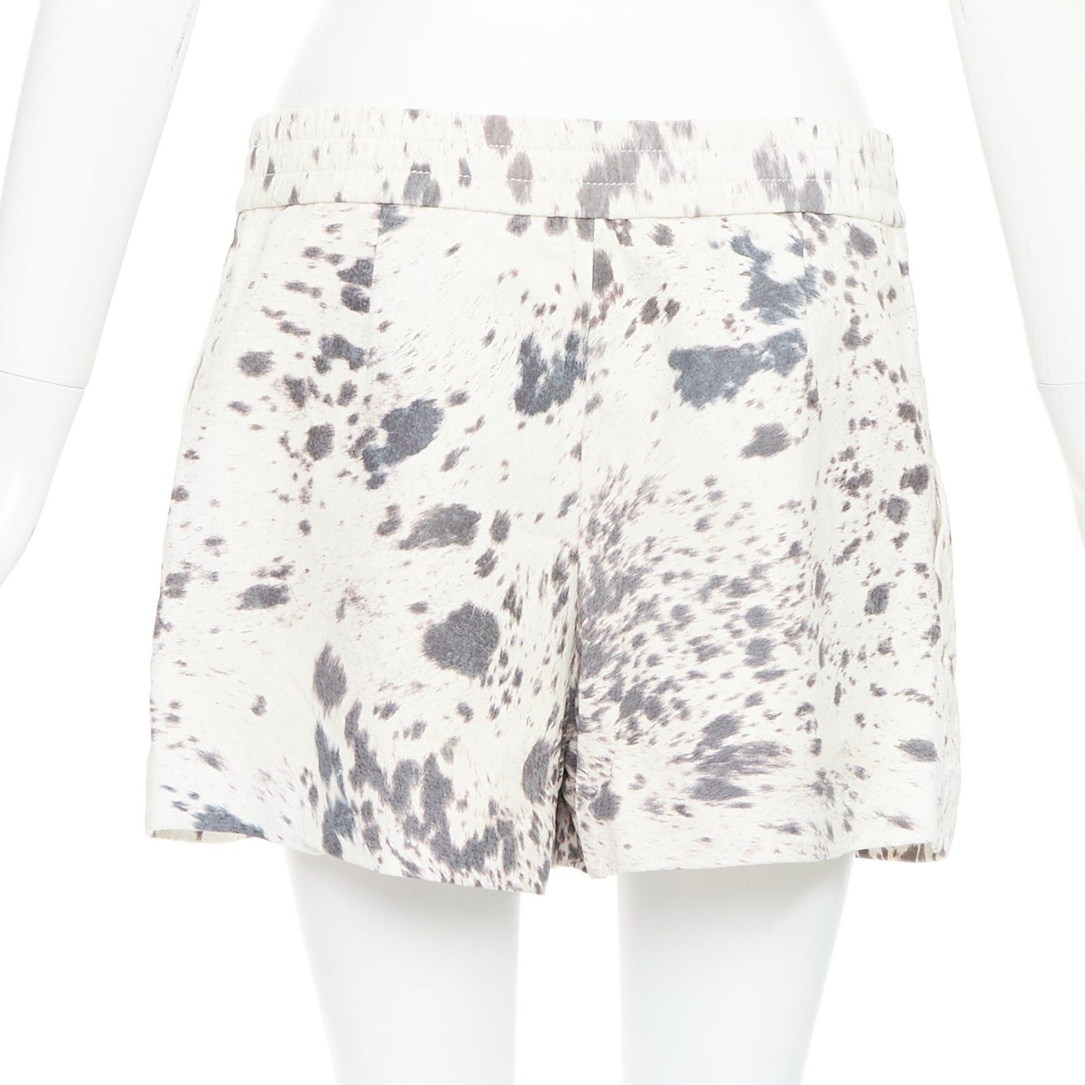 3.1 Phillip Lim 3.1 PHILLIP LIM cream pig leather cow print silk lined shorts US2 S Size 27" / US 4 / IT 40 - 5 Thumbnail