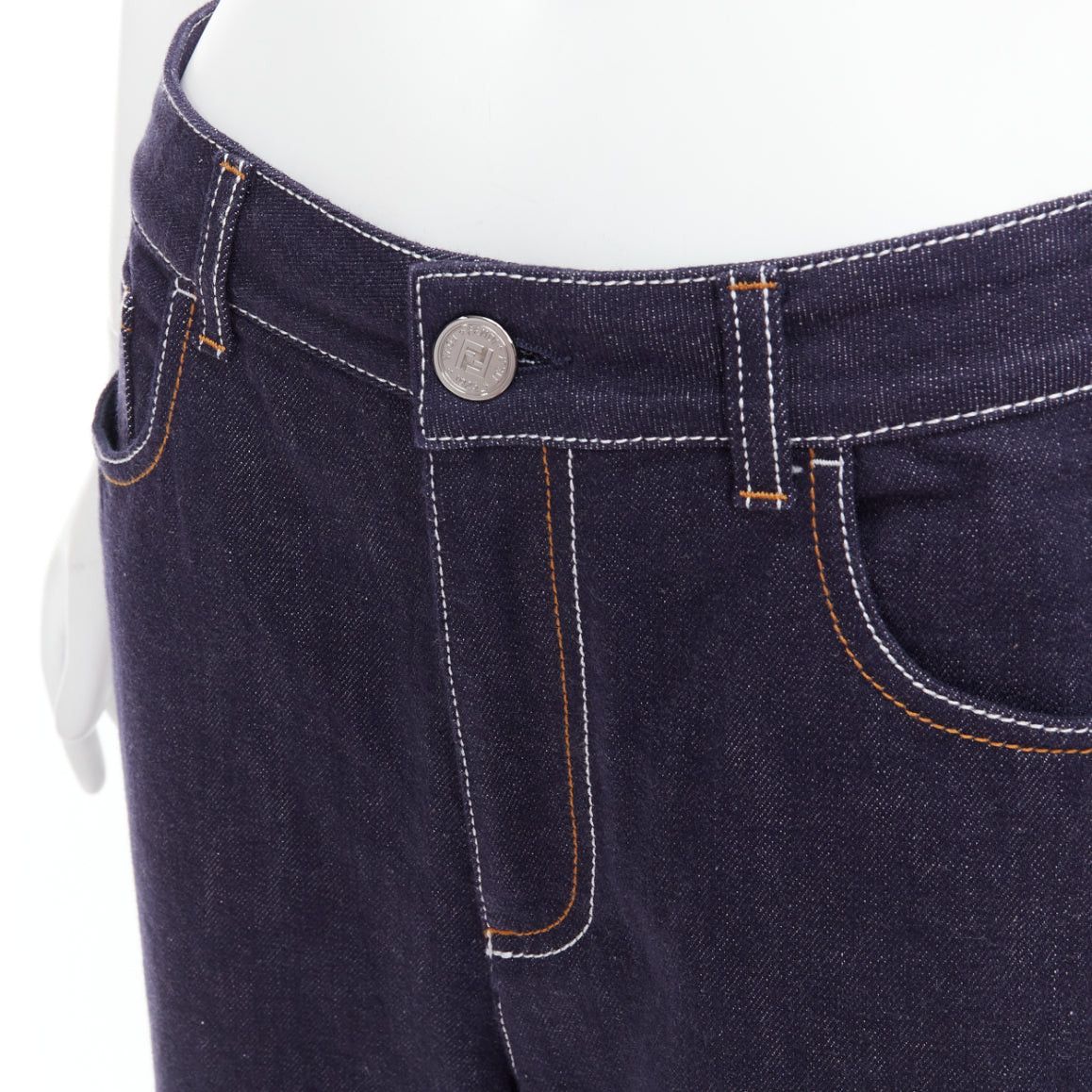 Fendi FENDI brown FF logo patch contrast stitch cropped wide leg jeans IT44 L Size 30" / US 8 / IT 44 - 7 Thumbnail