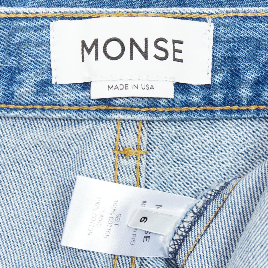 MONSE MONSE beige blue postcard print camo split contrast jeans US6 M Size 28" / US 6 / IT 42 - 8 Thumbnail