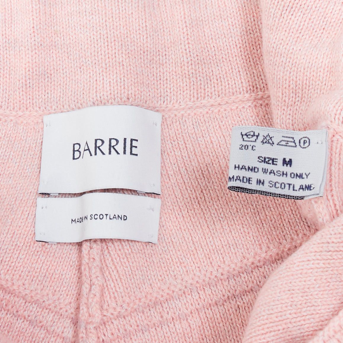 Barrie BARRIE baby pink cashmere cotton knitted overstitched wide pants M Size 28" / US 6 / IT 42 - 8 Thumbnail