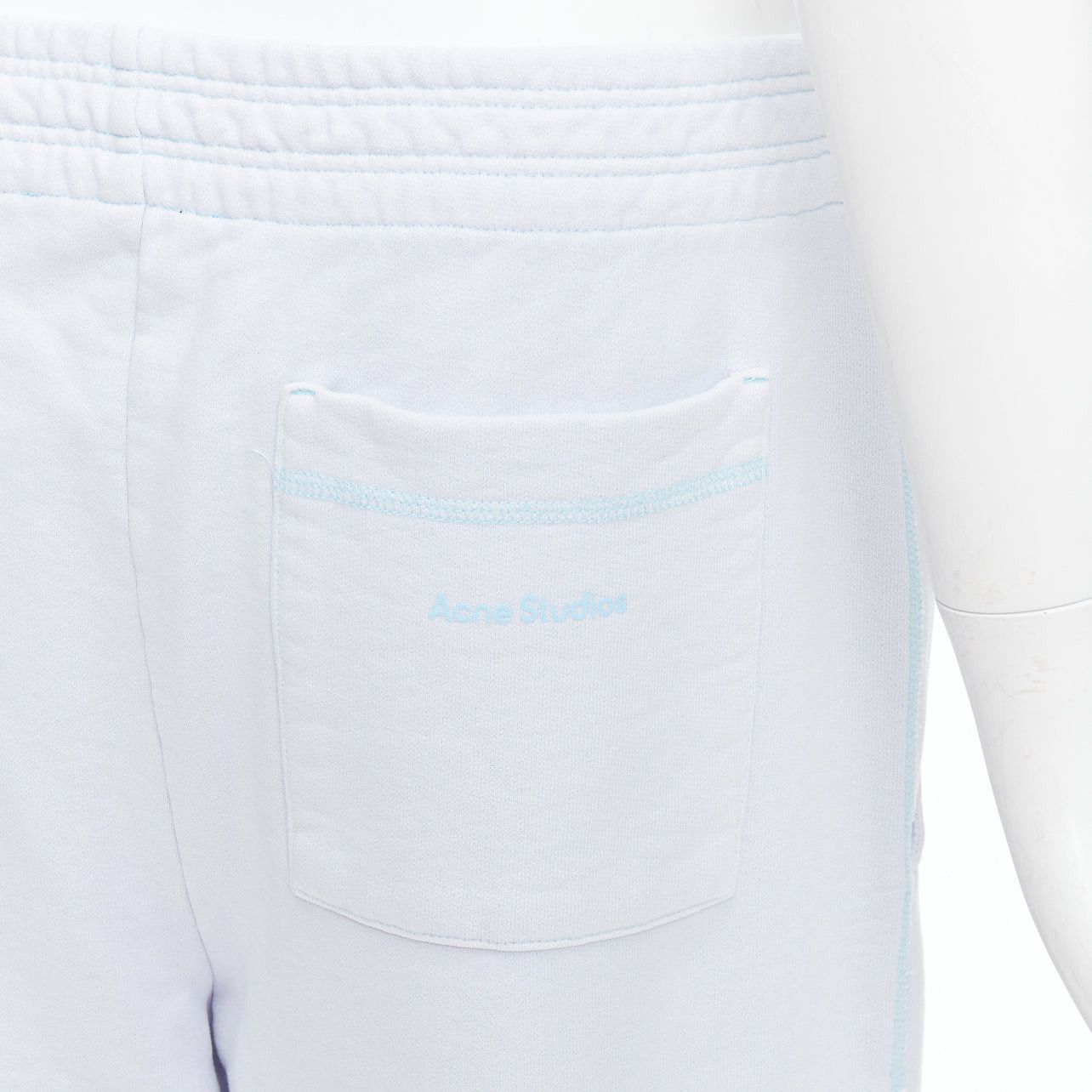 Acne Studios ACNE STUDIOS light blue cotton contrast stitching sweat pants M Size 28" / US 6 / IT 42 - 2 Thumbnail