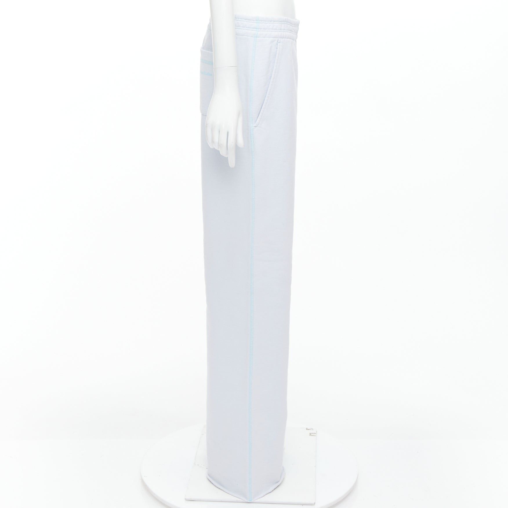 Acne Studios ACNE STUDIOS light blue cotton contrast stitching sweat pants M Size 28" / US 6 / IT 42 - 4 Thumbnail