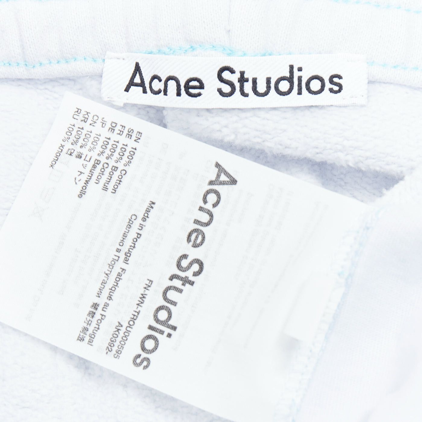 Acne Studios ACNE STUDIOS light blue cotton contrast stitching sweat pants M Size 28" / US 6 / IT 42 - 8 Thumbnail